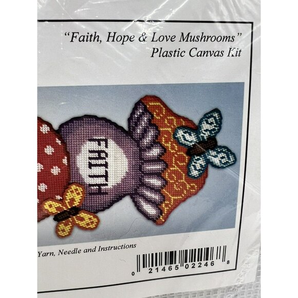 Design Works Crafts Faith Hope Love Mushrooms Wall Hanging Plastic Canvas 2246 - Picture 3 of 5